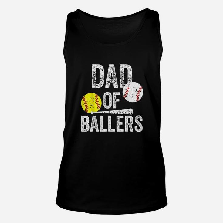 Dad Of Ballers Funny Baseball Softball Gift From Son Unisex Tank Top