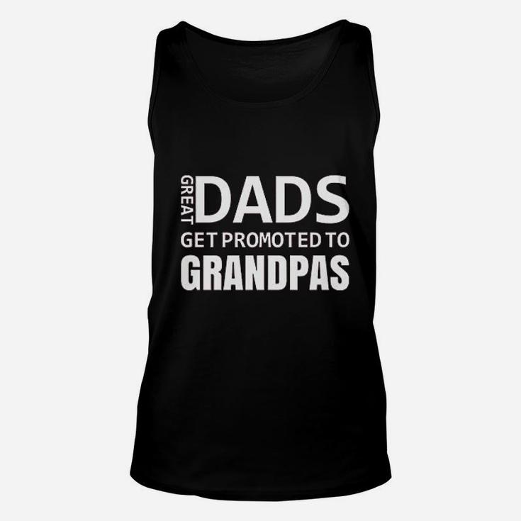 Dads Get Promoted To Grandpas Baby Announcement Gift Idea Fathers Day Unisex Tank Top