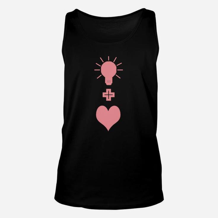 Damen Unisex TankTop Schwarz Inspirierendes Glühbirnen-Herz-Design