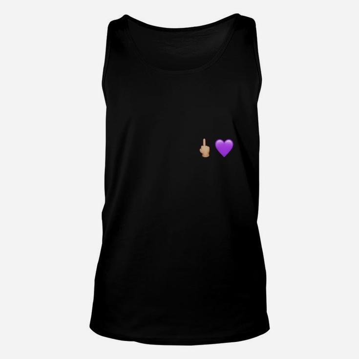 Daumen Hoch und Herz Emoji Schwarzes Unisex TankTop, Lustiges Design