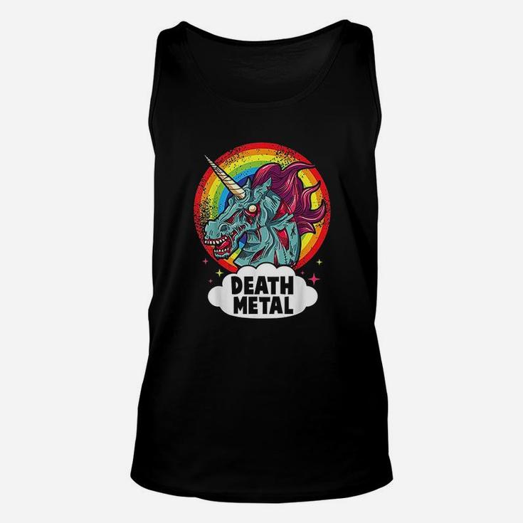 Death Metal Unicorn Rainbow Rocker Emo Zombie Unisex Tank Top