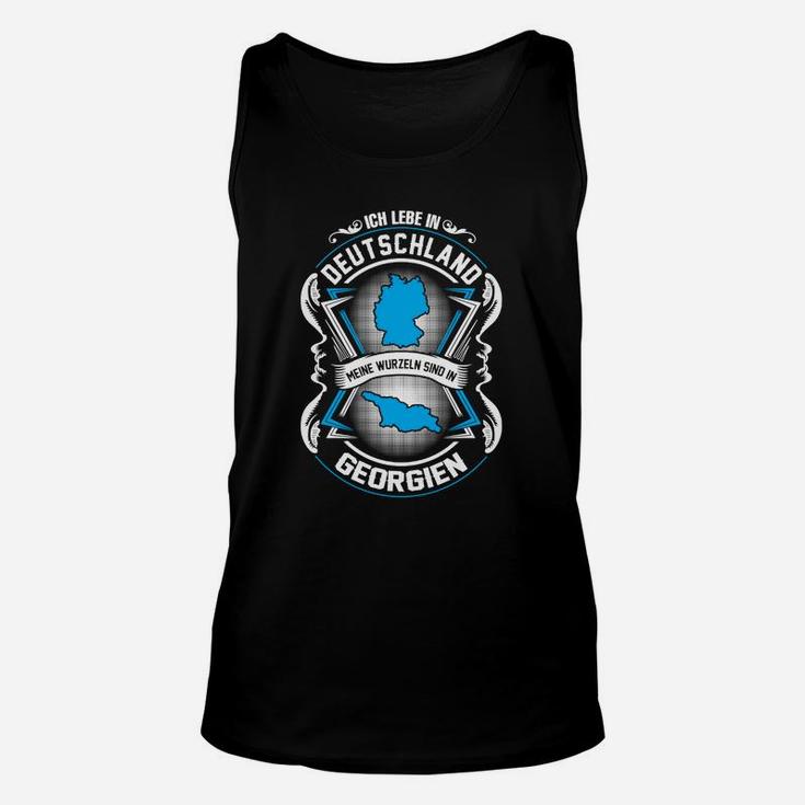 Deutschland-Georgien Freundschafts-Unisex TankTop mit Herzmotiv in Schwarz