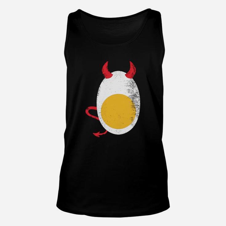 Deviled Egg Halloween Costume Tee With Vintage Texture Unisex Tank Top