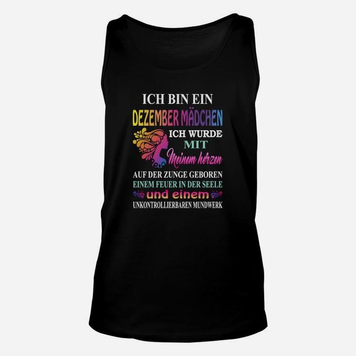 Dezember Mädchen Unisex TankTop, Motiv für Geburtstag im Dezember