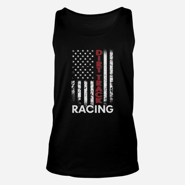 Dirt Track Racing American Flag T-shirt Unisex Tank Top