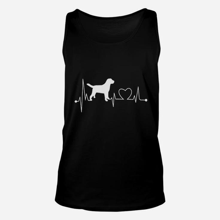 Dog Graphic With Heartbeats Unisex Tank Top