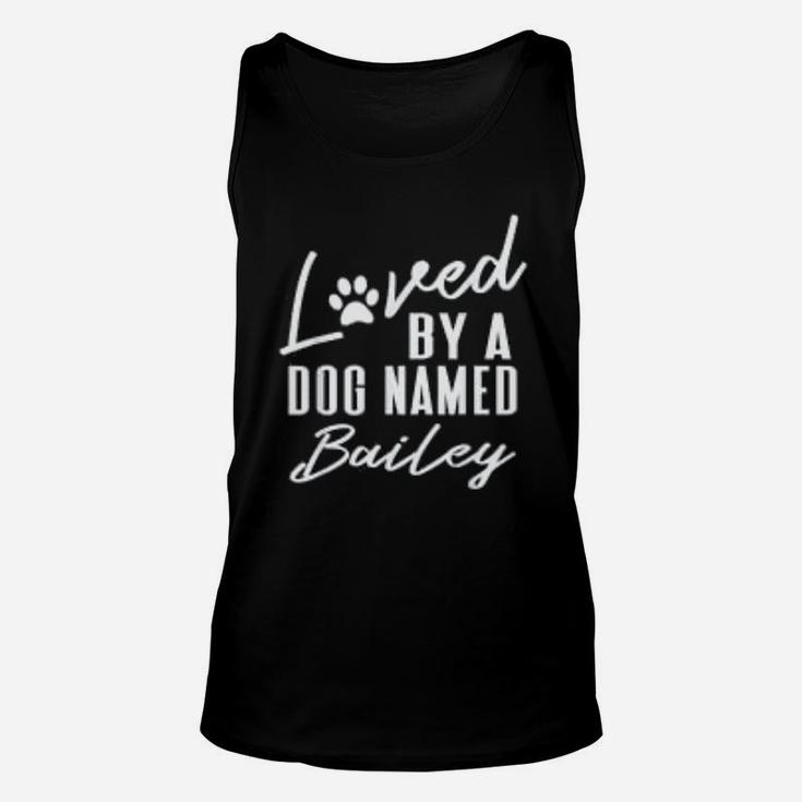 Dog Name Bailey Gift Pet Lover Paws Print Unisex Tank Top