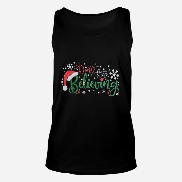 Dont Stop Believing Christmas Santa Unisex Tank Top