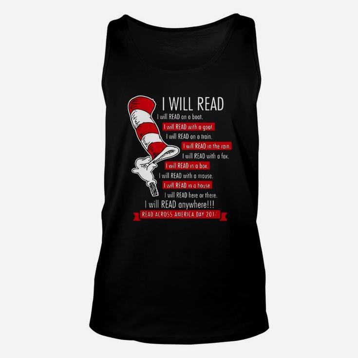 Dr Seuss I Will Read Anywhere Across America Shirt, Hoodie, Sweater, Longsleeve T-shirt Unisex Tank Top