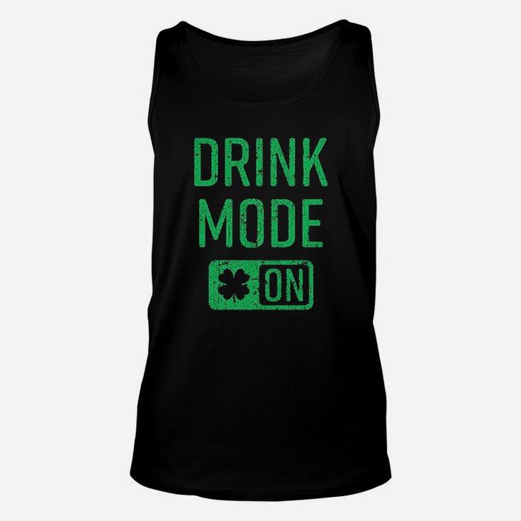 Drink Mode On Tanktop Funny Cool Saint Patricks Day Unisex Tank Top