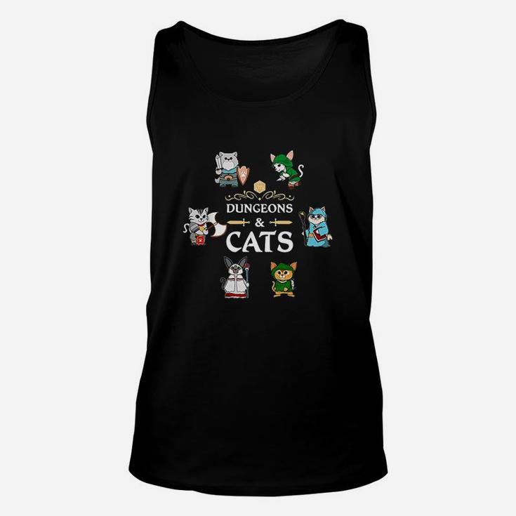 Dungeons And Cats Rpg D20 Fantasy Roleplaying Gamers Unisex Tank Top