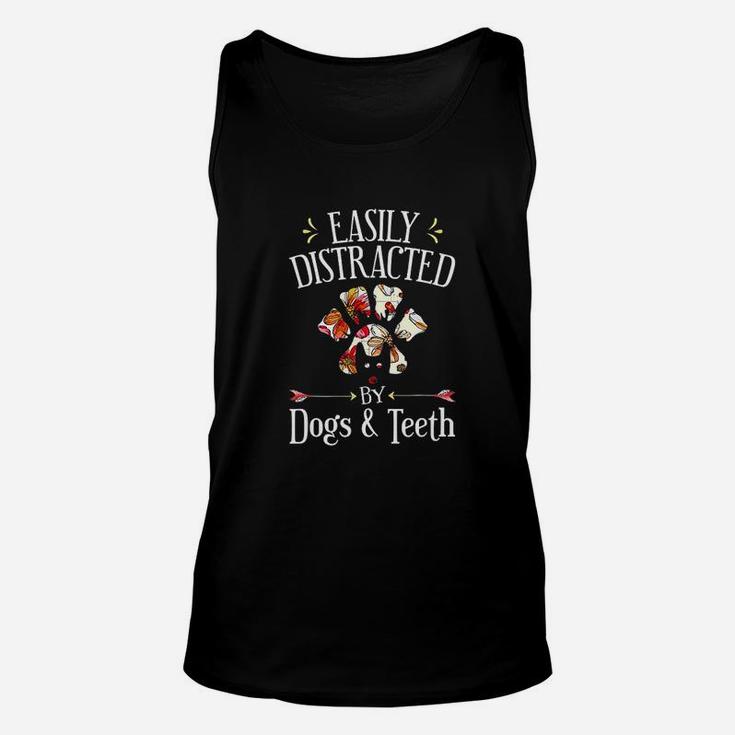 Easily Distracted By Dogs And th Dental Hygienist Student Unisex Tank Top