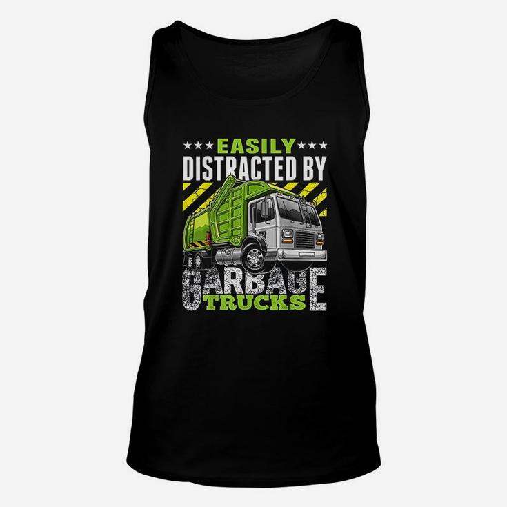 Easily Distracted By Garbage Trucks Funny Gift Unisex Tank Top