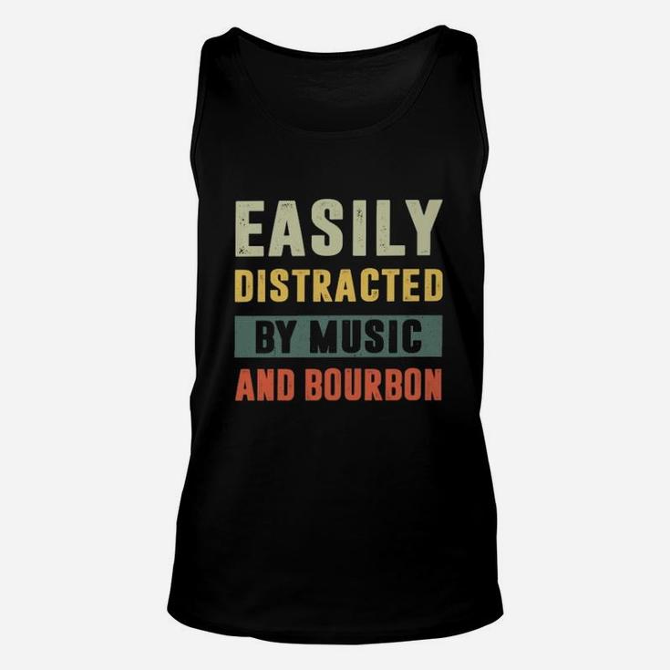 Easily Distracted By Music And Bourbon Vintage Unisex Tank Top