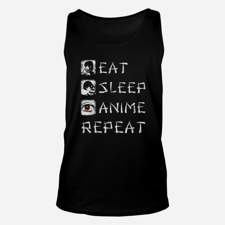 Eat Sleep Anime Repeat Funny Japanese Animation Gift Unisex Tank Top