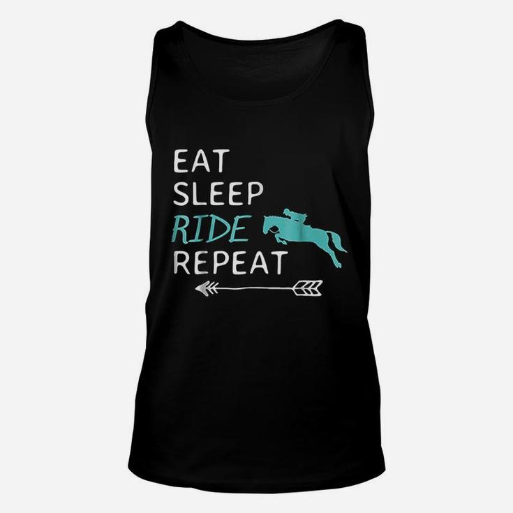 Eat Sleep Ride Horses Repeat Horseback Riding Unisex Tank Top