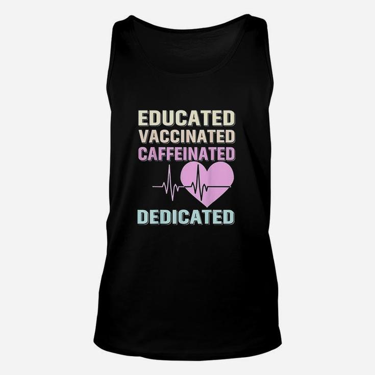 Educated Vaccinated Caffeinated Dedicated Funny Gift Unisex Tank Top