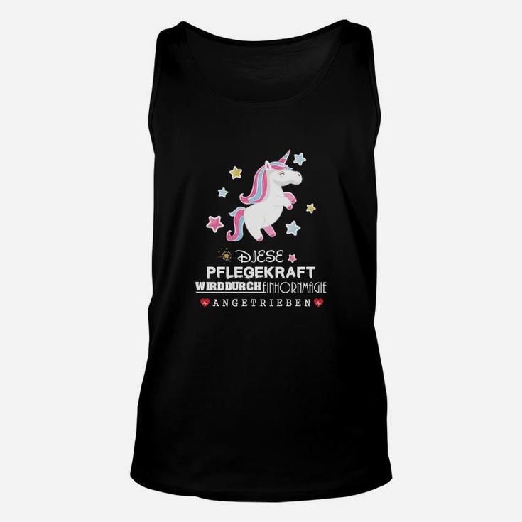 Einhorn Pflegekraft Unisex TankTop Schwarz, Motivationsspruch