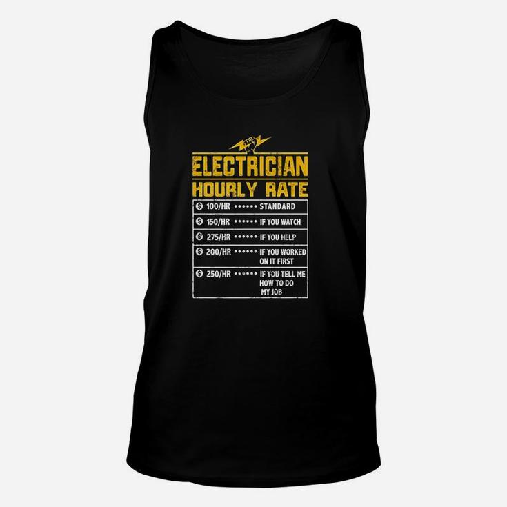 Electrician Funny Hourly Rate Electrician Dad Unisex Tank Top