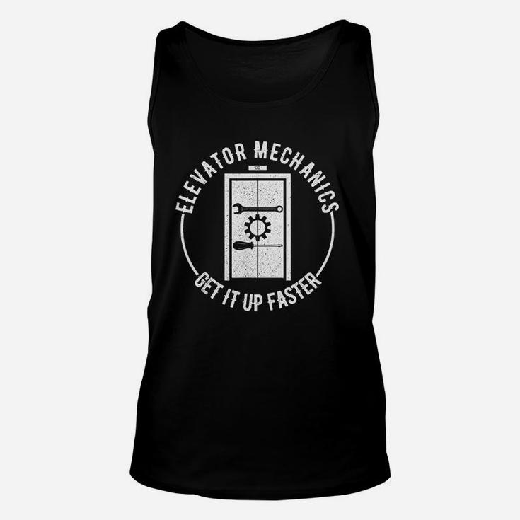 Elevator Mechanic Maintenance Get Up Faster Technician Unisex Tank Top