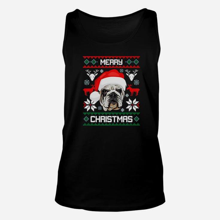 English Bulldog Merry Christmas Dog Gift Cute Unisex Tank Top