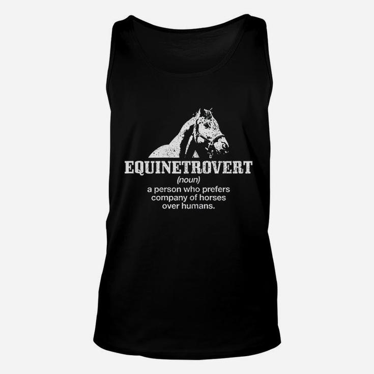 Equinetrovert Definition Funny Horse Riding Horse Girl Gift Unisex Tank Top