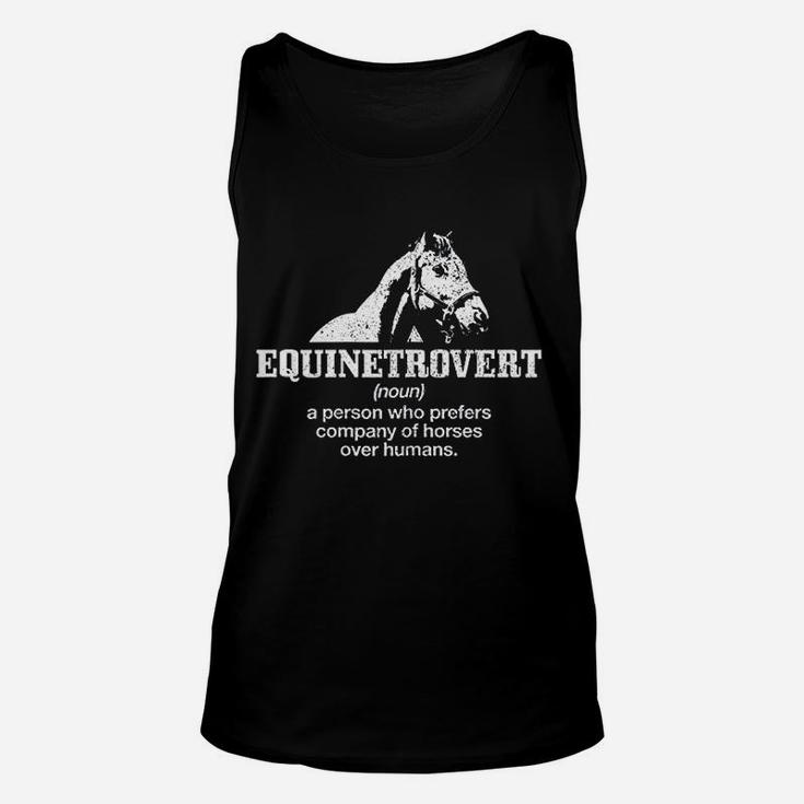 Equinetrovert Definition Funny Horse Riding Horse Girl Gift Unisex Tank Top