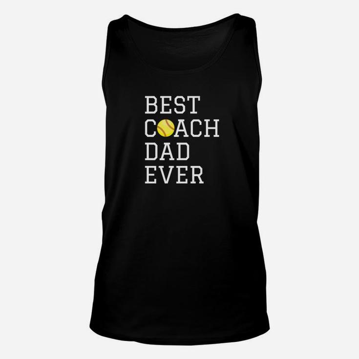 Fathers Coaching Gift Best Softball Coach Dad Ever Unisex Tank Top