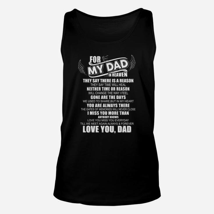 Fathers Day For My Dad In Heaven Love You Dad Unisex Tank Top