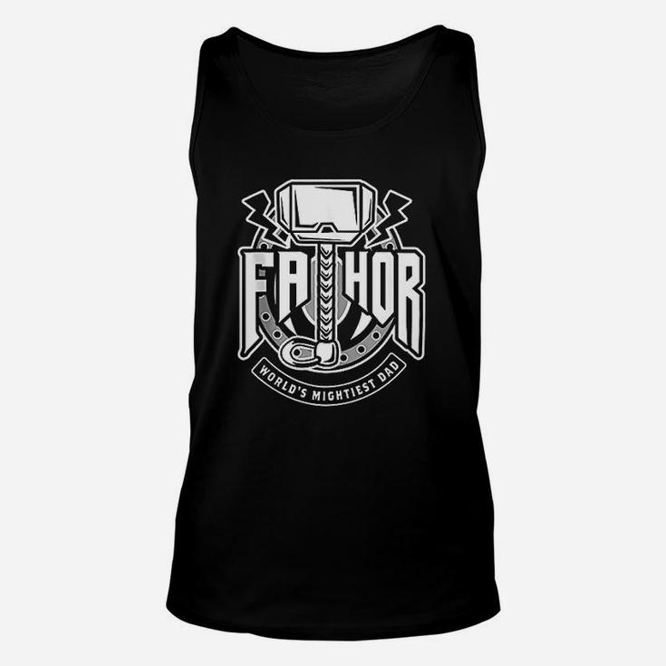 Fathor Worlds Mightiest Dad Funny Cool Viking Father Gift Unisex Tank Top