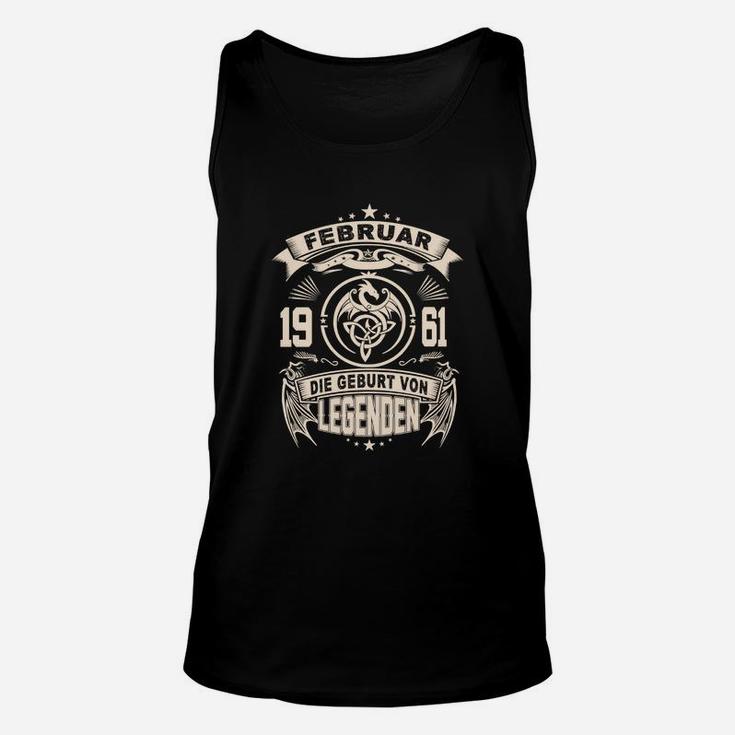 Februar 1961 Legenden Geburtstag Schwarzes Unisex TankTop mit Aufdruck