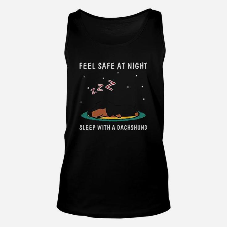 Feel Safe At Night Sleep With A Dachshund Unisex Tank Top