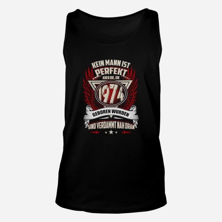 Feuerwehr-Motiv Herren Unisex TankTop, Schwarzes Tee mit Geburtsspruch