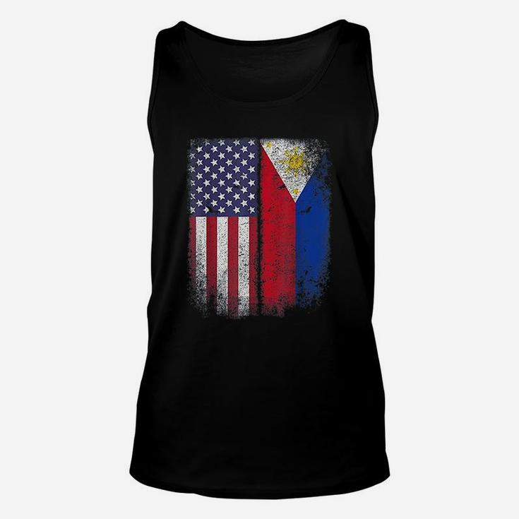 Filipino Roots American Grown Philippines Usa Flag America Unisex Tank Top