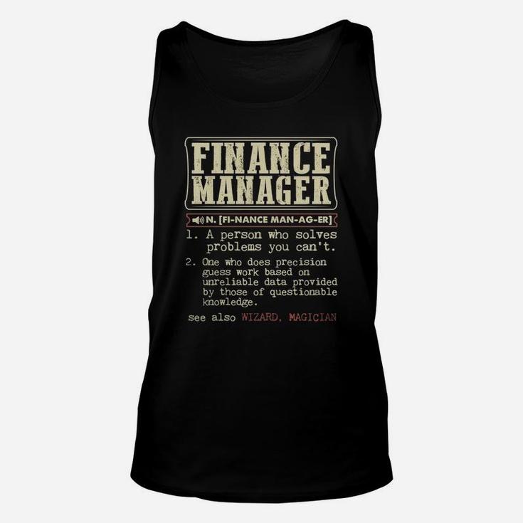 Finance Manager Dictionary Term T-shirt Unisex Tank Top