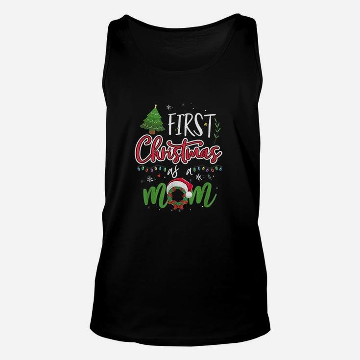 First Christmas As A Mom Funny New Mom Mommy Christmas Unisex Tank Top