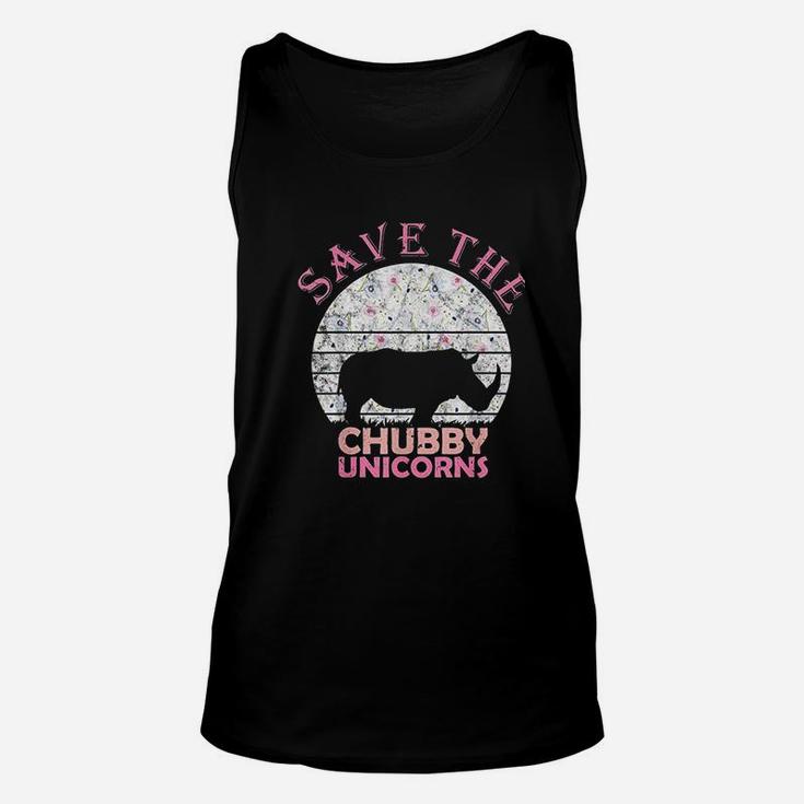 Floral Rhino Gift For Girls Women Save The Chubby Unicorns Unisex Tank Top