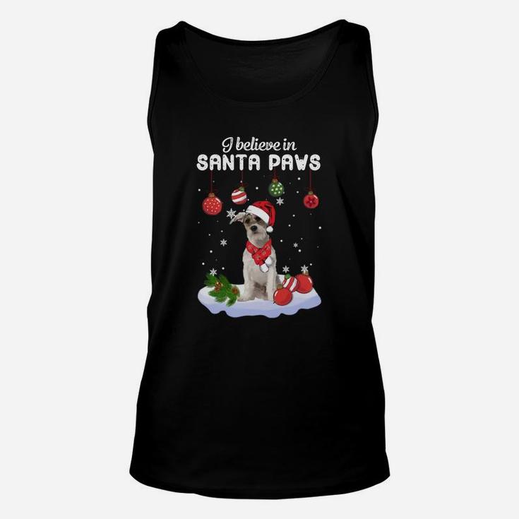 Fox Terrier I Believe In Santa Paws Christmas Shirt Unisex Tank Top