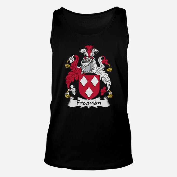 Freeman Family Crest Coat Of Arms British Family Crests Unisex Tank Top