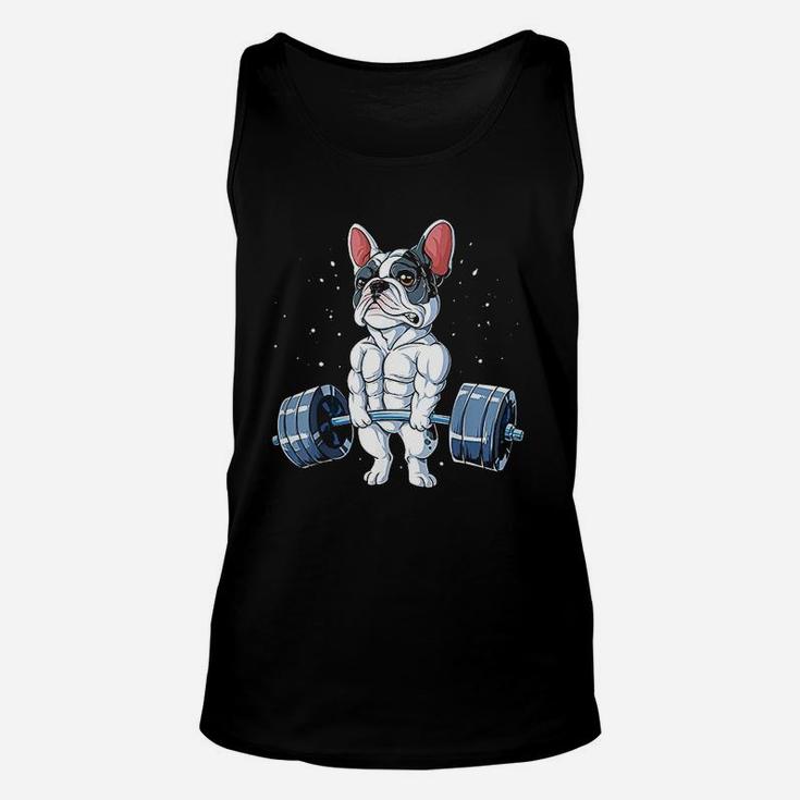 French Bulldog Weightlifting Funny Deadlift Men Fitness Gym Unisex Tank Top