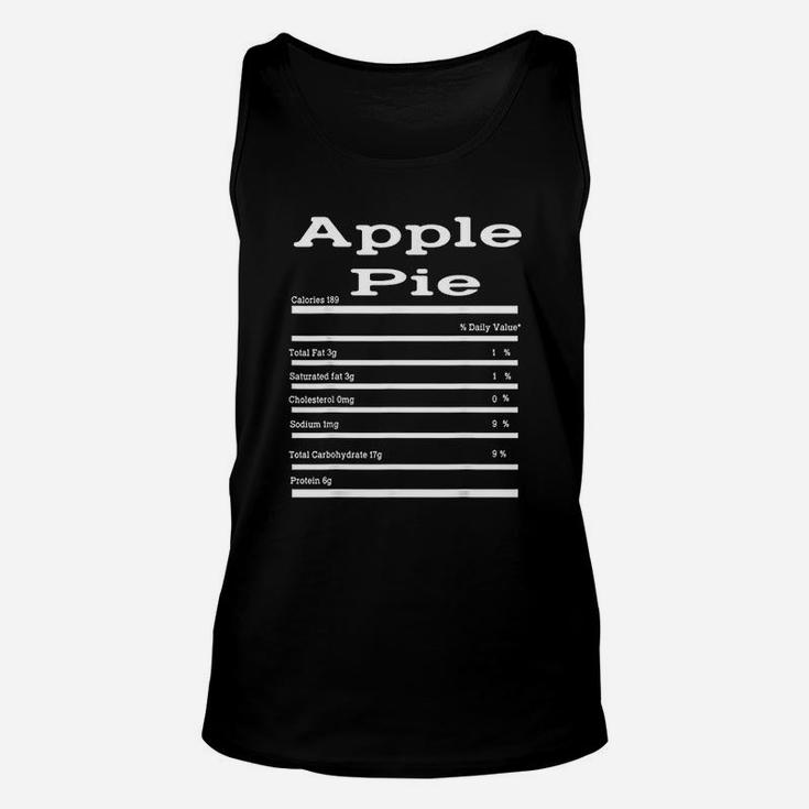 Funny Apple Pie Nutrition Fact Gift Thanksgiving Christmas Unisex Tank Top