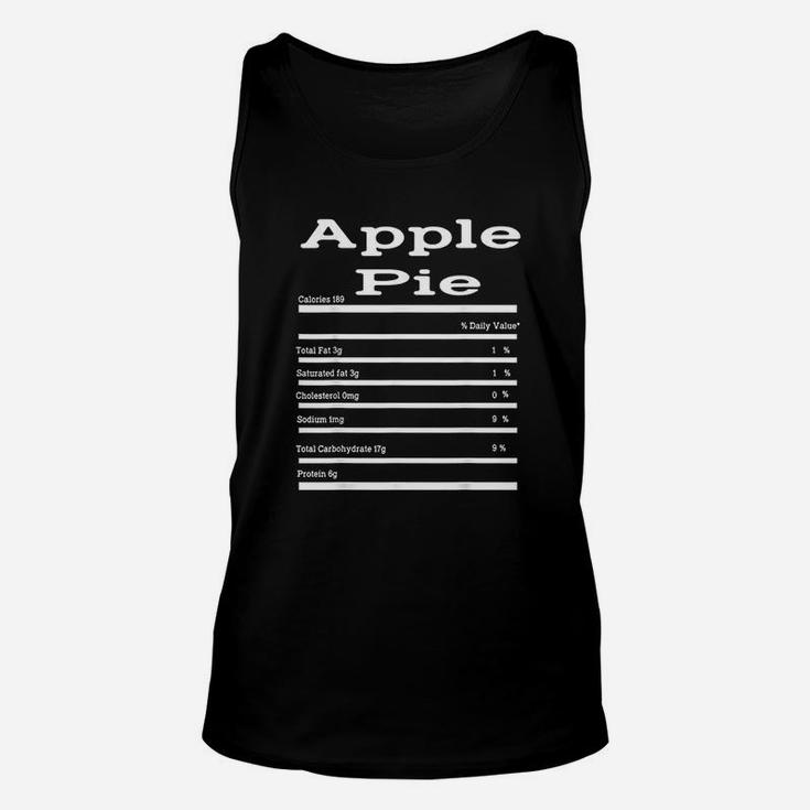 Funny Apple Pie Nutrition Fact Gift Thanksgiving Unisex Tank Top