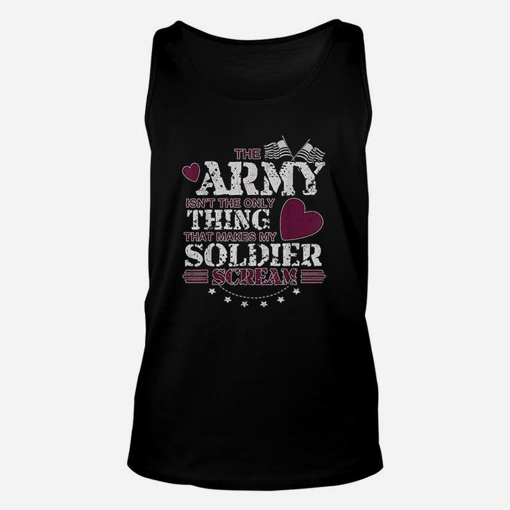Funny Army Wife Girlfriend Make My Soldier Scream Unisex Tank Top