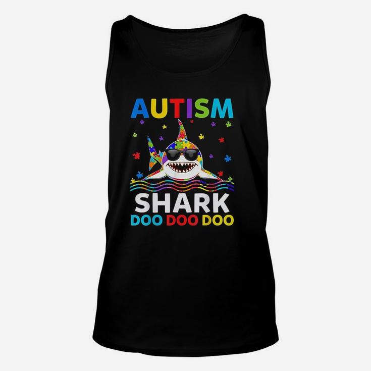 Funny Autism Shark Puzzle Awareness Day Cute Unisex Tank Top
