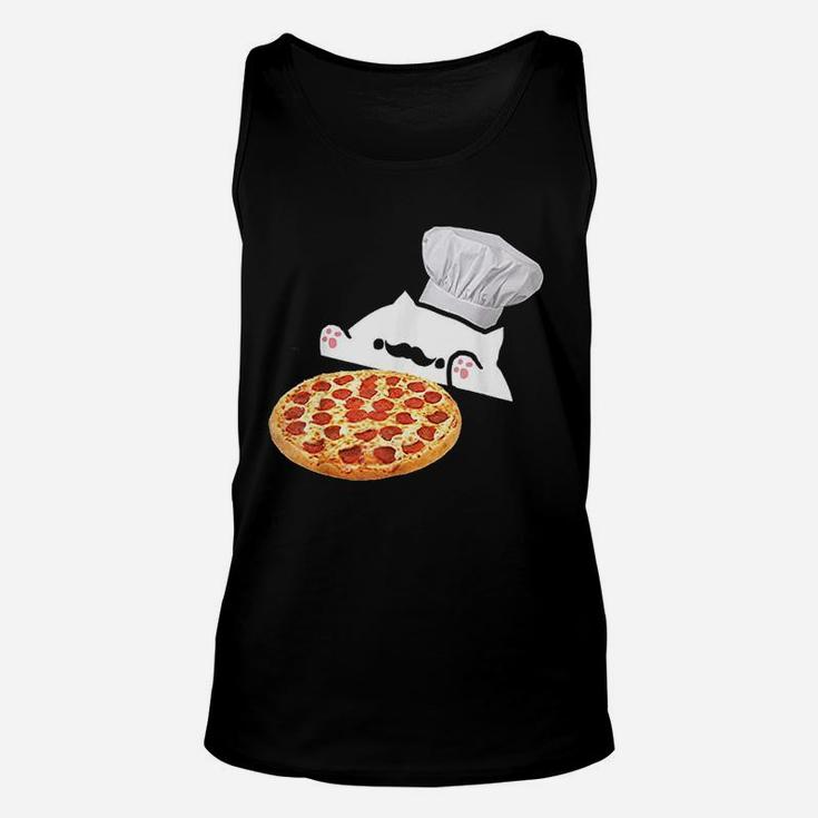 Funny Bongo Cat Pizza Chef Dank Memes Unisex Tank Top