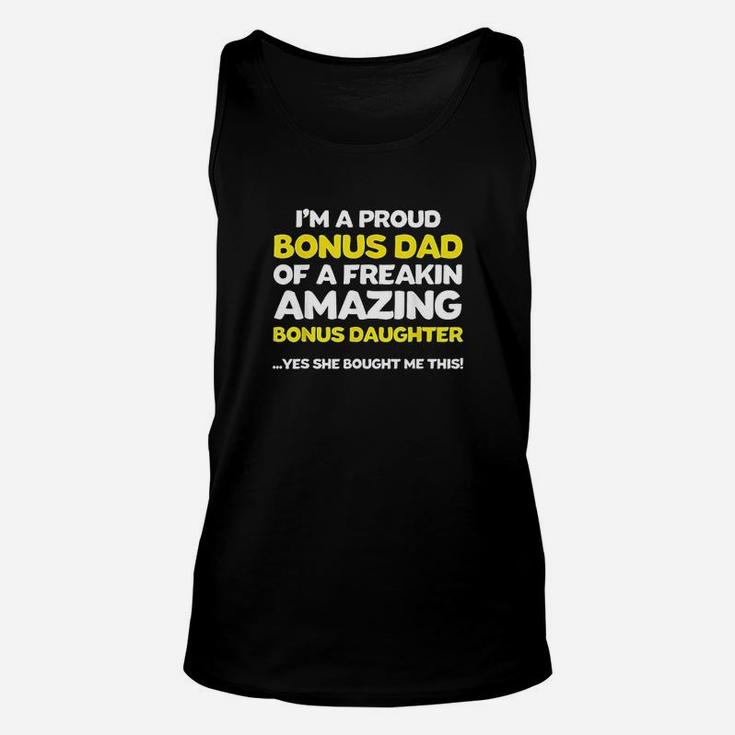 Funny Bonus Dad Fathers Day Gift Stepdaughter Stepdad Unisex Tank Top