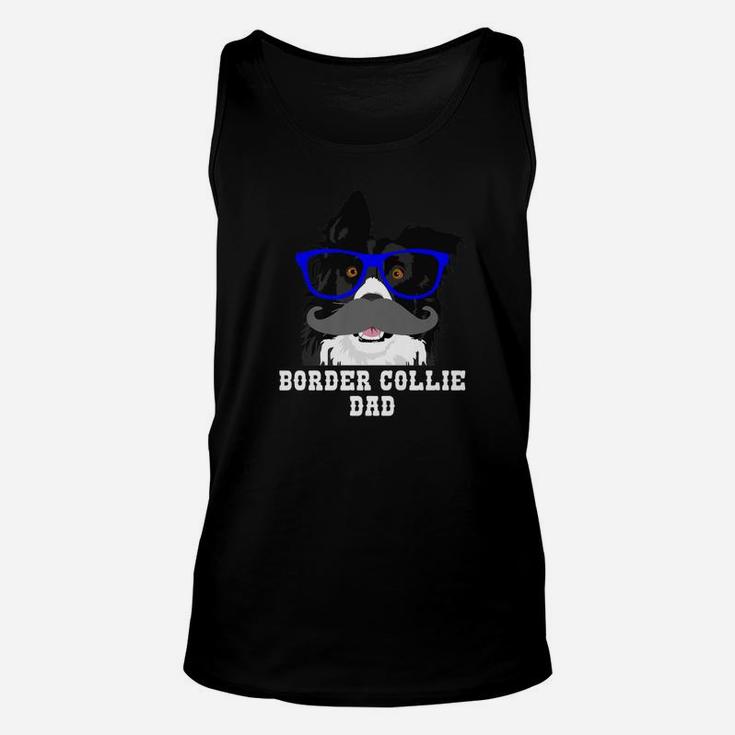 Funny Border Collie Hipster Dad Dog Lover Unisex Tank Top