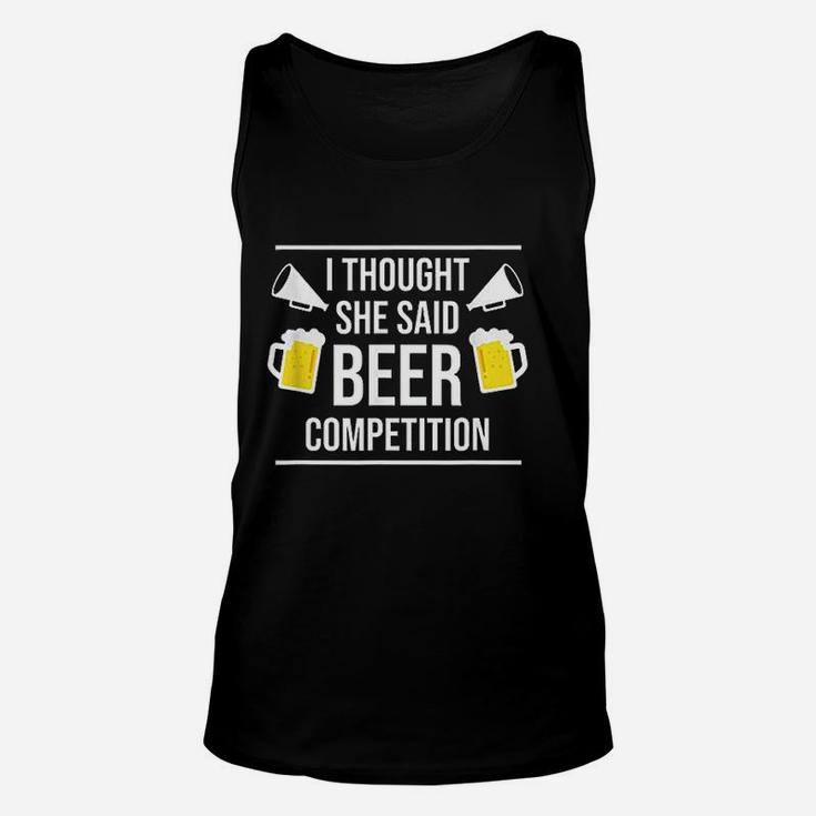 Funny Cheer Dad Beer Competition Cheerleading Unisex Tank Top