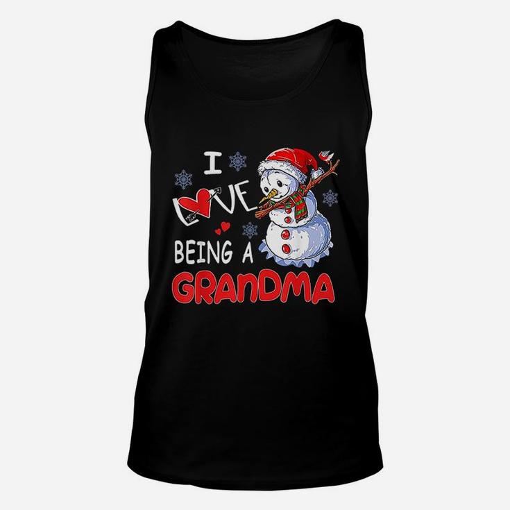 Funny Christmas I Love Being A Grandma Snowman Unisex Tank Top