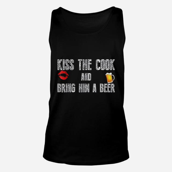 Funny Cook Kiss The Cook And Bring Him A Beer Unisex Tank Top